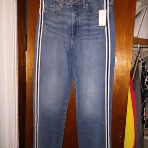 Banana Republic Mid Rise Straight Side Stripe 29L